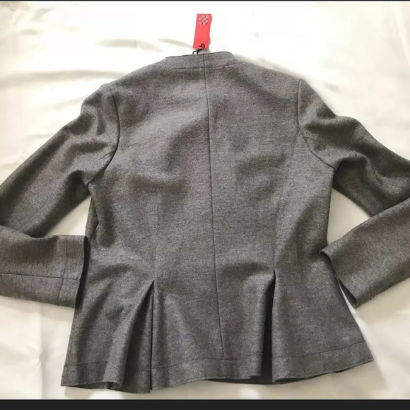 Carolina Herrera Jacket Pleated Hem Sz 12 Wool - Picture 3 of 12